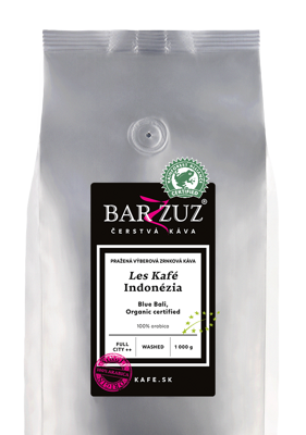  Indonézia, pražená káva - Les Kafé, Blue Bali, BIO, RFA, praná, 1 kg