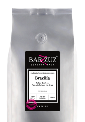 Brazília, pražená káva - Yellow Bourbon, Fazenda Rainha, Scr. 16 up, pulped natural, 1 kg