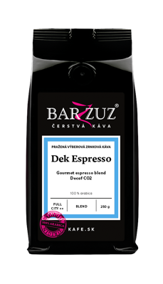 Espresso blend, pražená bezkofeínová káva, 100 % arabika, 250 g