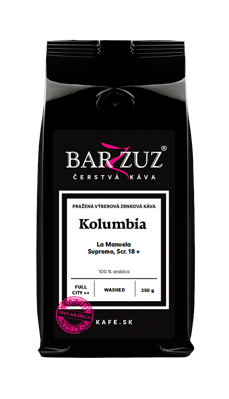 Kolumbia, pražená káva -  La Manuela, Supremo, Scr. 18 +, praná, 250 g 