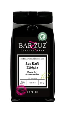 Etiópia, pražená káva - Les Kafé, Masha, Grade 1, BIO, RFA, praná, 250 g