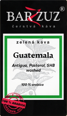 Guatemala, zelená káva - Antigua, Pastoral, SHB, praná, 500 g
