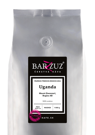 Uganda, pražená zrnková káva - Mount Rwenzori, Bugisu AB, praná, 1 kg