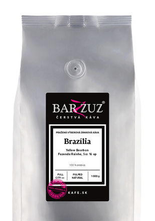 Brazília, pražená zrnková káva - Yellow Bourbon, Fazenda Rainha, Scr. 16 up, pulped natural, 1 kg