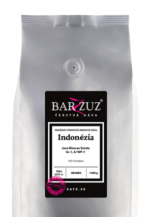 Indonézia, pražená zrnková káva - Java Blawan Estate, A/WP-1, praná, 1 kg 