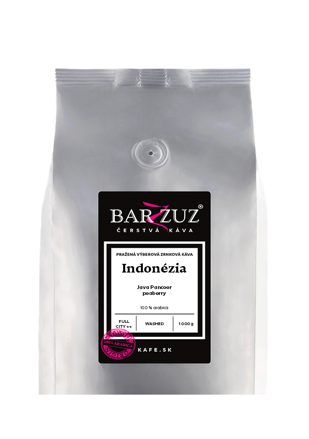 Indonézia, pražená zrnková káva - Java Pancoer, peaberry, praná, 1 kg