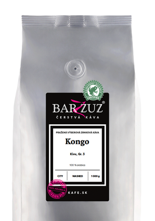 Kongo, pražená zrnková káva - Kivu, Gr. 3, RFA, praná, 1 kg