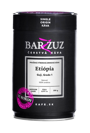 Etiópia, pražená zrnková káva - Guji, Grade 1, natural, 250 g 