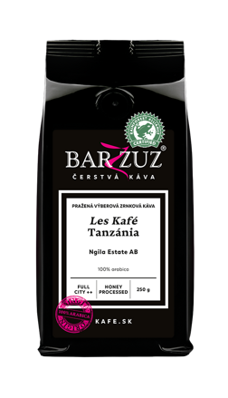Tanzánia, pražená zrnková káva - Les Kafé, Ngila Estate AB, RFA, honey processed, 250 g