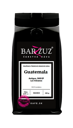 Guatemala, pražená zrnková káva - Antigua, Los Volcanes, SHB EP, praná, 250 g