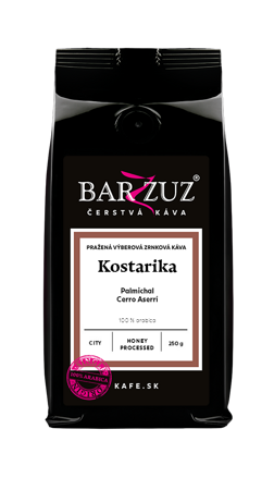 Kostarika, pražená zrnková káva - Palmichal, Cerro Aserrí, honey processed, city, 250 g 