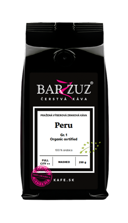 Peru, pražená zrnková káva - Grade 1, BIO, praná, 250 g