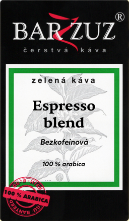 Espresso blend, zelená káva, bezkofeínová, 100 % arabika, 500 g