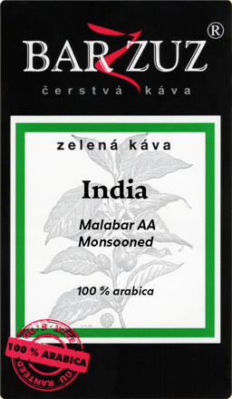 India, zelená káva - Malabar AA, monsooned, 1 kg