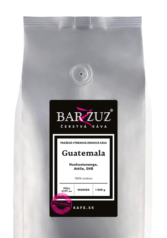 Guatemala, pražená zrnková káva - Huehuetenango, SHB, praná, 1 kg Guatemala, pražená zrnková káva - Huehuetenango, SHB, praná, 1 kg