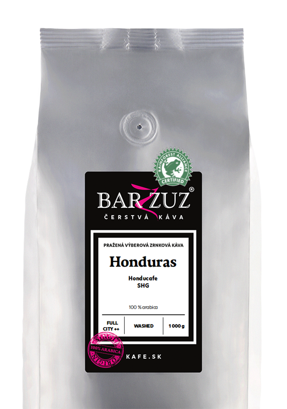 Honduras, pražená zrnková káva - Honducafe, SHG, RFA, praná, 1 kg