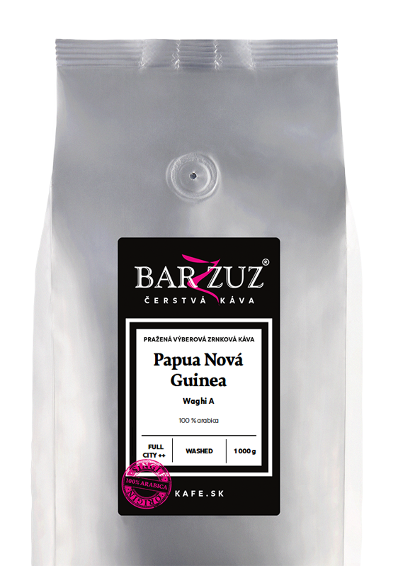 Papua Nová Guinea, pražená zrnková káva - Waghi A, praná, 1 kg