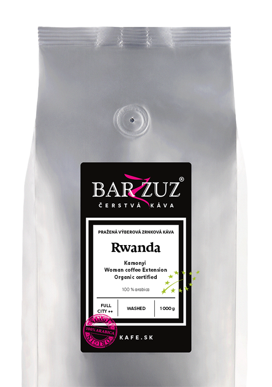 Rwanda, pražená zrnková káva - Kamonyi, Woman coffee Extension, BIO, praná, 1 kg Rwanda, pražená zrnková káva - Kamonyi, Woman coffee Extension, BIO, praná, 1 kg