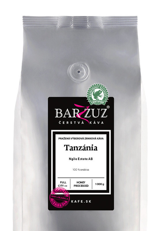 Tanzánia, pražená zrnková káva - Ngila Estate AB, RFA, honey processed, 1 kg Tanzánia, pražená zrnková káva - Ngila Estate AB, RFA, honey processed, 1 kg