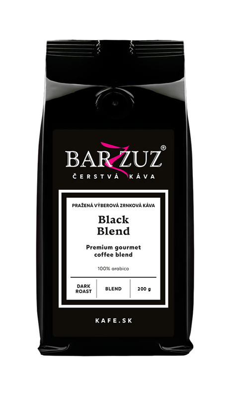 Black blend, pražená zrnková káva,100 % arabika, 200 g