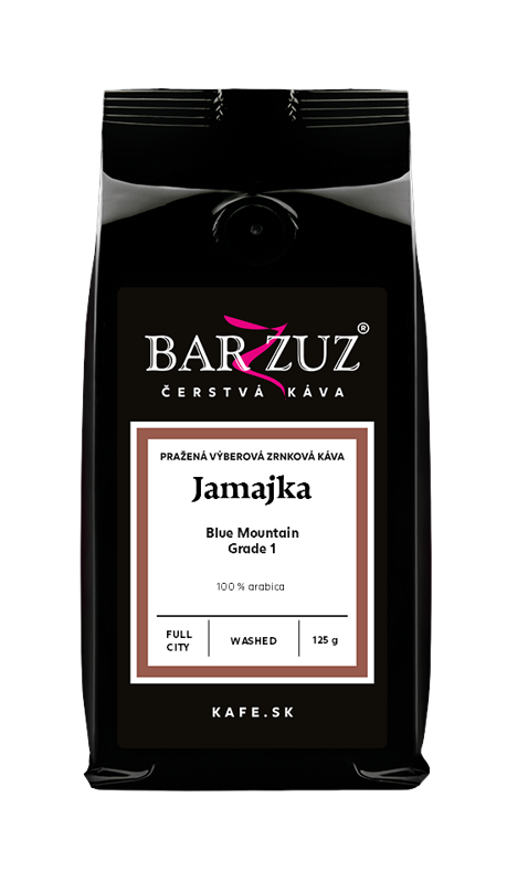 Jamajka, pražená zrnková káva -  Blue Mountain, Grade 1, praná, full city, 125 g