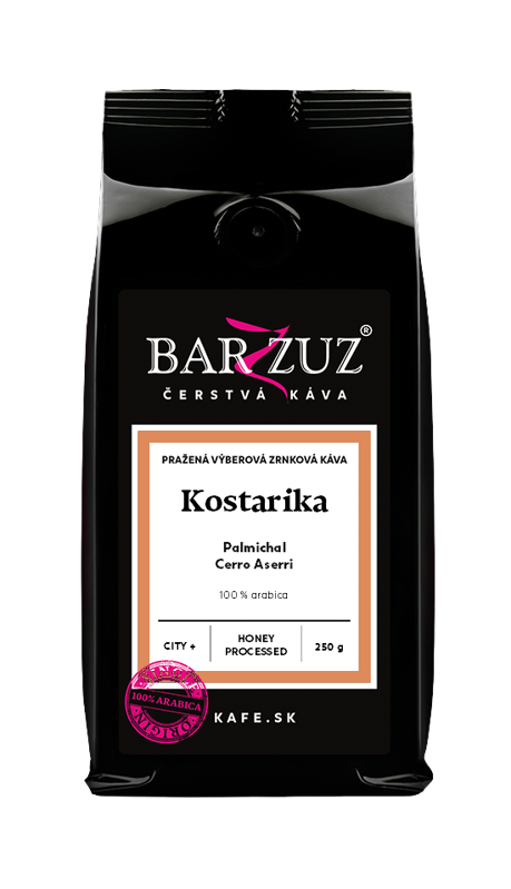 Kostarika, pražená zrnková káva - Palmichal, Cerro Aserrí, honey processed, full city, 250 g Kostarika, pražená zrnková káva - Palmichal, Cerro Aserrí, honey processed, full city, 250 g