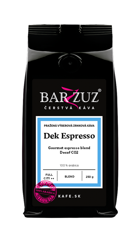 Espresso blend, pražená zrnková bezkofeínová káva, 100 % arabika, 250 g Espresso blend, pražená zrnková bezkofeínová káva, 100 % arabika, 250 g