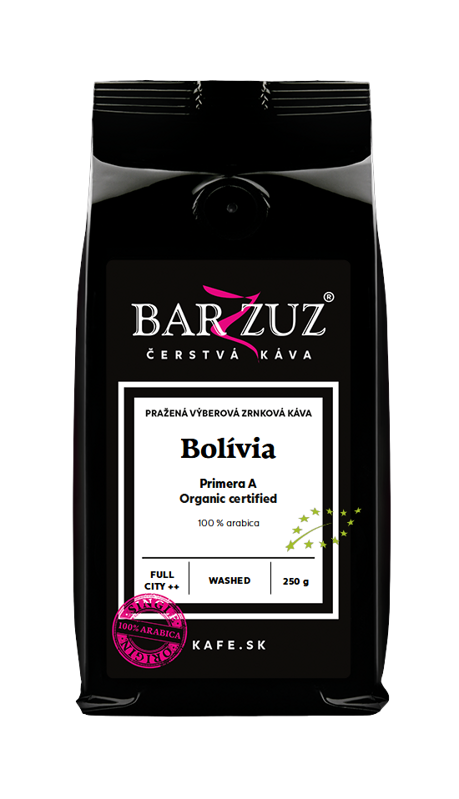 Bolívia, pražená zrnková káva - Primera A, praná, 250 g Bolívia, pražená zrnková káva - Primera A, praná, 250 g