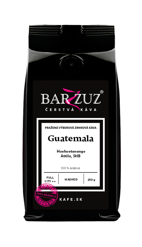 Guatemala, pražená zrnková káva - Huehuetenango, SHB, praná, 250 g