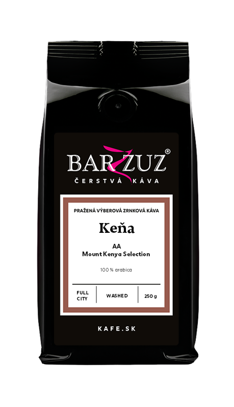 Keňa, pražená zrnková káva - AA, Mount Kenya Selection, praná, full city, 250 g Keňa, pražená zrnková káva - AA, Mount Kenya Selection, praná, full city, 250 g