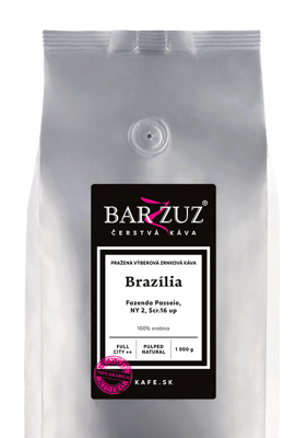 Brazília, pražená káva -  Fazenda Passeio, NY 2, Scr. 16 up, pulped natural, 1 kg