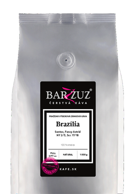 Brazília, pražená káva - Santos, Fancy Astrid, NY 2/3, Scr. 17/18, natural, 1 kg