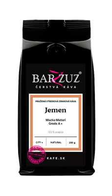 Jemen, pražená káva - Mocha Harazi, Grade A+, natural, city +,  250 g