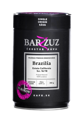 Brazília, pražená káva - Estate California, Scr. 16/18, pulped natural , 250 g