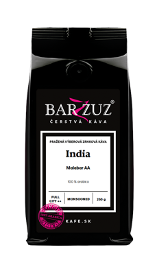 India, pražená káva - Malabar AA, monsooned, 250 g