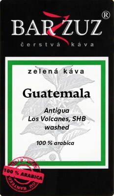 Guatemala, zelená káva - Antigua, Los Volcanes, SHB, praná, 500 g