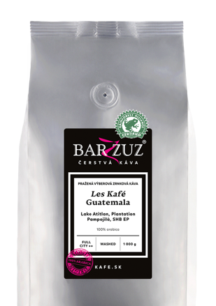 Guatemala, pražená zrnková káva - Les Kafé, Lake Atitlan, Plantation Pampojilá, SHB EP, RFA, praná, 1 kg