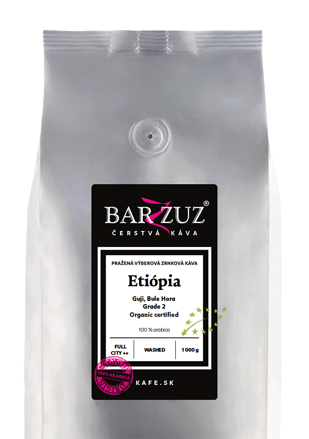 Etiópia, pražená zrnková káva - Guji, Bule Hora, Grade 2, BIO, praná, 1 kg