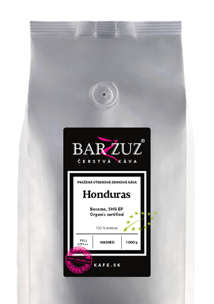 Honduras, pražená zrnková káva - Becamo, SHG EP, BIO, praná, 1 kg Honduras, pražená zrnková káva - Becamo, SHG EP, BIO, praná, 1 kg