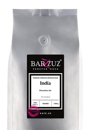 India, pražená zrnková káva - Plantation AA, praná, 1 kg