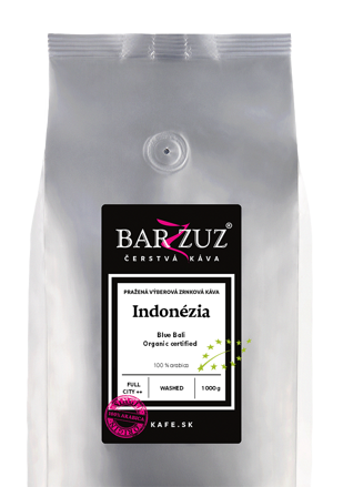 Indonézia, pražená zrnková káva - Blue Bali, BIO, praná, 1 kg