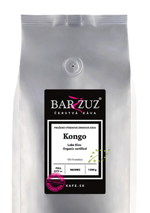 Kongo, pražená zrnková káva - Lake Kivu, BIO, praná, 1 kg