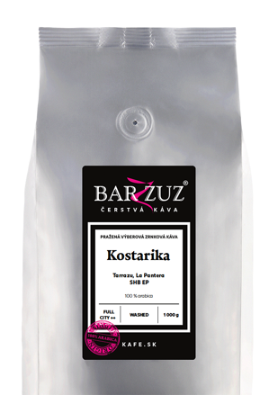 Kostarika, pražená zrnková káva - Tarrazu, La Pantera, SHB EP, praná, 1 kg