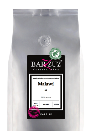 Malawi, pražená zrnková káva - AB, RFA, praná, 1 kg