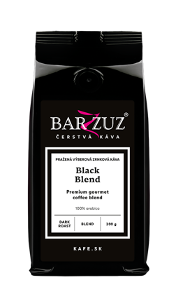 Black blend, pražená zrnková káva,100 % arabika, 200 g