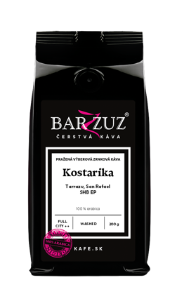 Kostarika, pražená zrnková káva - Tarrazu, San Rafael, SHB EP, praná, 200 g
