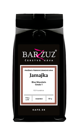 Jamajka, pražená zrnková káva -  Blue Mountain, Grade 1, praná, full city, 125 g