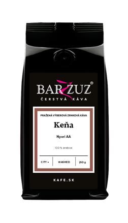 Keňa, pražená zrnková káva - AA, Mount Kenya Selection, praná, city +, 250 g
