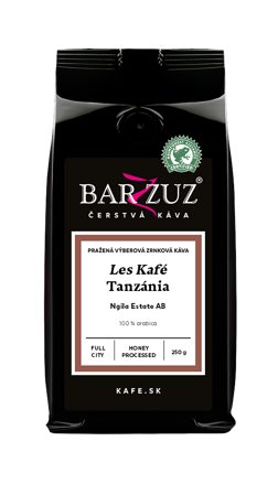Tanzánia, pražená zrnková káva - Les Kafé, Ngila Estate AB, RFA, honey processed, full city, 250 g