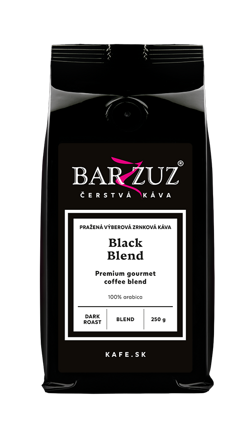 Black blend, pražená zrnková káva,100 % arabika, 250 g